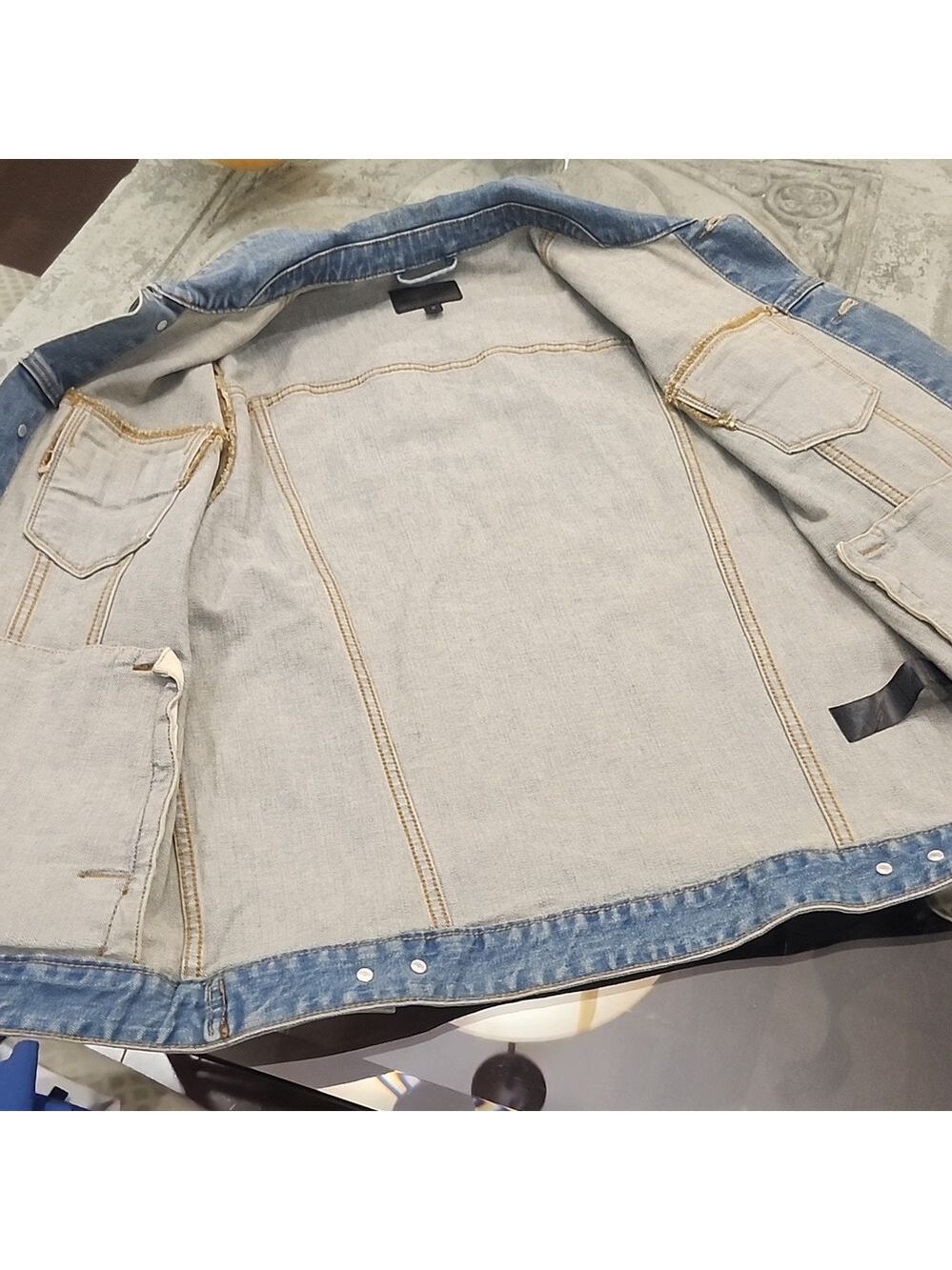 Mens Denim Jean Jacket Medium Size - Picture 10 of 14